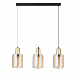 Lampa szklana wisząca na listwie Sierra III 73cm bursztynowy / złoty TK Lighting