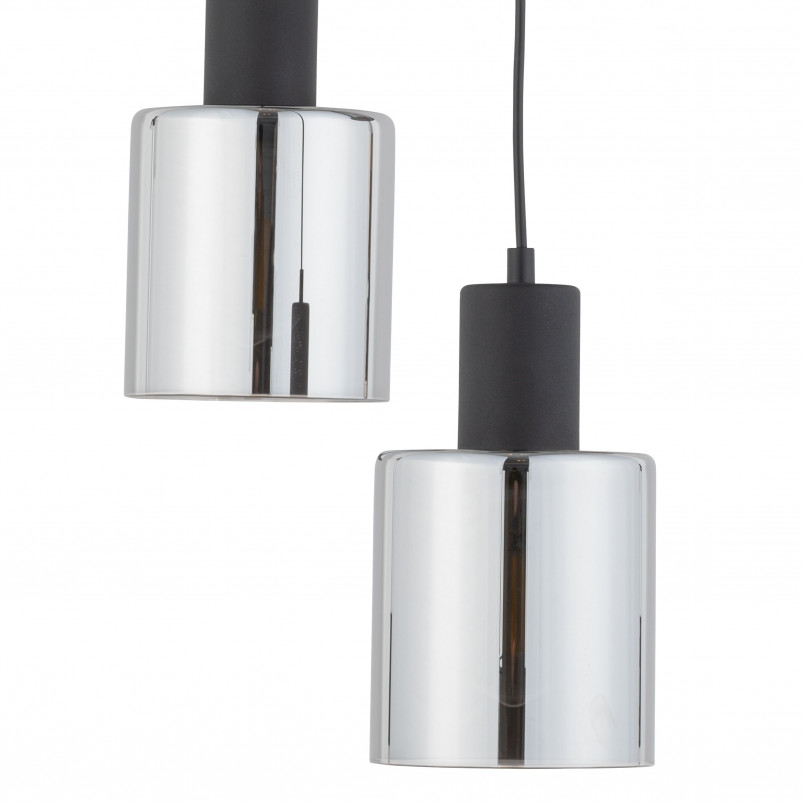 Lampa szklana wisząca potrójna Sierra 32cm grafit lustrzany / czarny TK Lighting