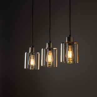 Lampa szklana wisząca na listwie Sierra III 73cm bursztynowy / złoty TK Lighting