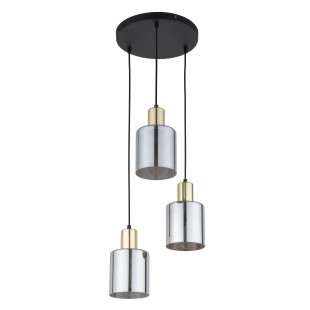 Lampa szklana wisząca potrójna Sierra 32cm grafit lustrzany / czarny / złoty TK Lighting