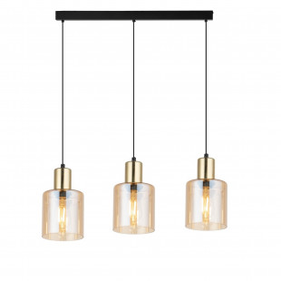 Lampa szklana wisząca na listwie Sierra III 73cm bursztynowy / złoty TK Lighting