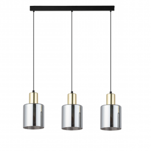 Lampa szklana wisząca na listwie Sierra III 73cm grafit lustrzany / czarny / złoty TK Lighting