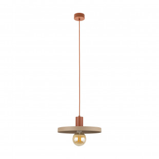 Lampa wisząca z płaskim kloszem Sila Sabia Brick 30cm beżowa TK Lighting