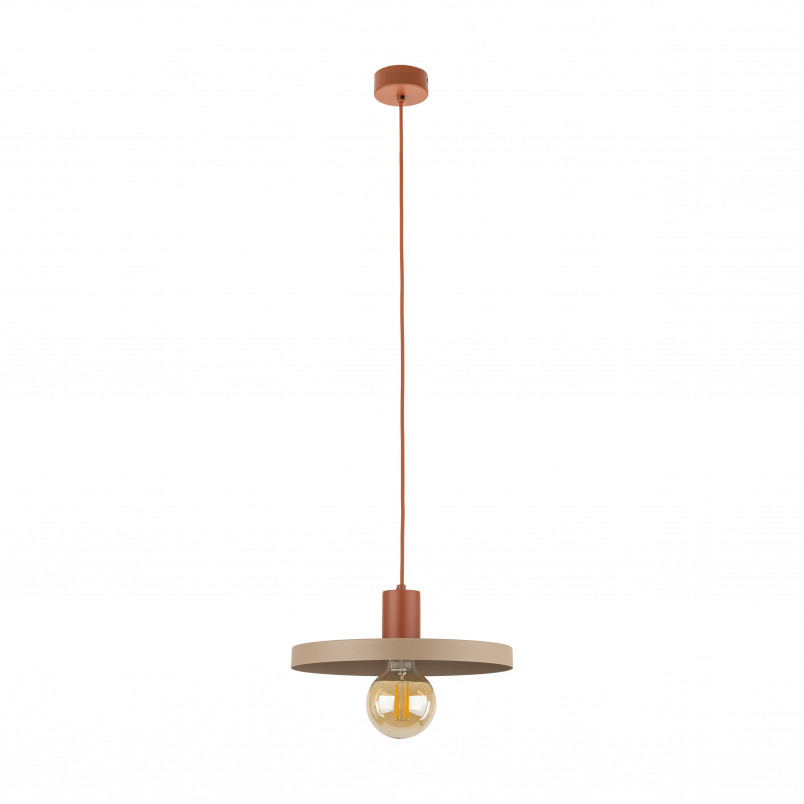 Lampa wisząca z płaskim kloszem Sila Sabia Brick 30cm beżowa TK Lighting