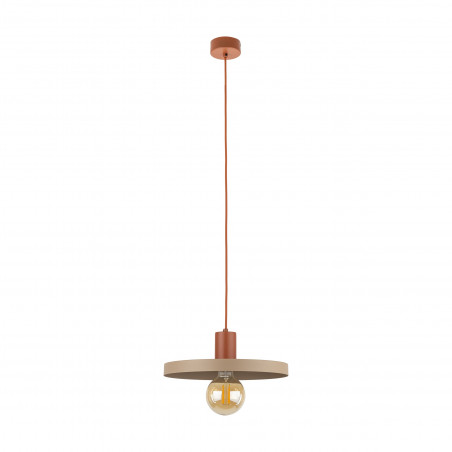 Lampa wisząca z płaskim kloszem Sila Sabia Brick 30cm beżowa TK Lighting