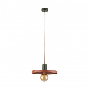 Lampa wisząca z płaskim kloszem Sila Brick Green 30cm ceglana TK Lighting