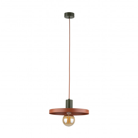 Lampa wisząca z płaskim kloszem Sila Brick Green 30cm ceglana TK Lighting