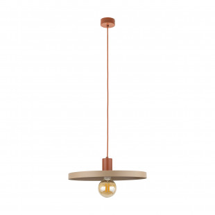 Lampa wisząca z płaskim kloszem Sila Sabia Brick 40cm beżowa TK Lighting