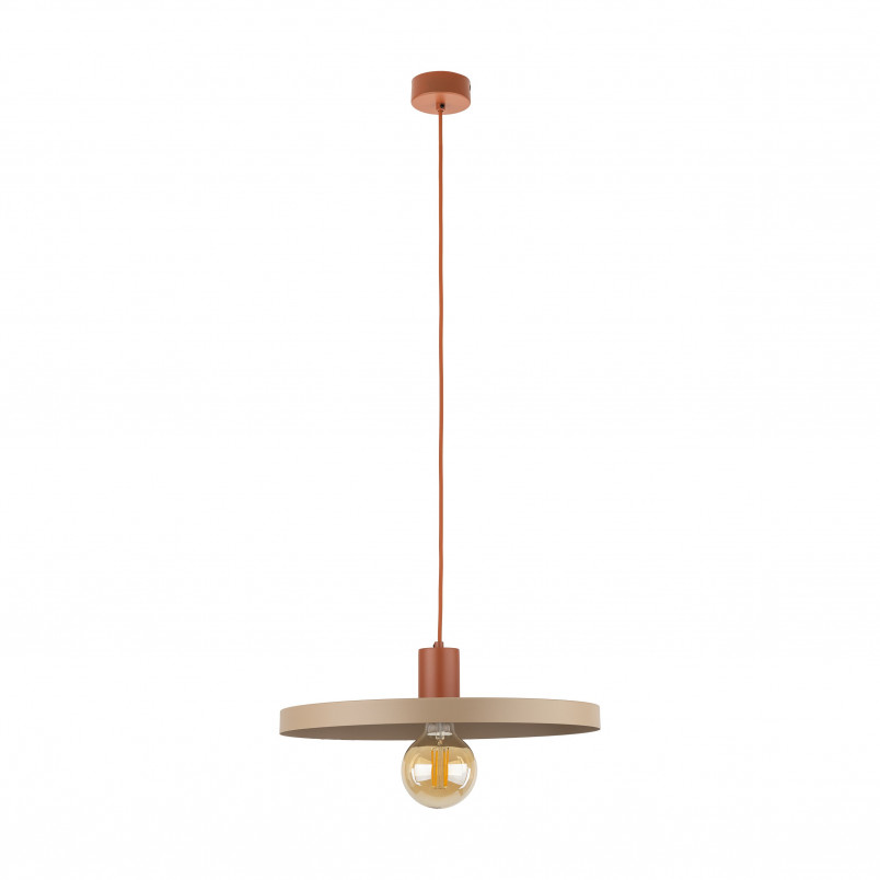 Lampa wisząca z płaskim kloszem Sila Sabia Brick 40cm beżowa TK Lighting