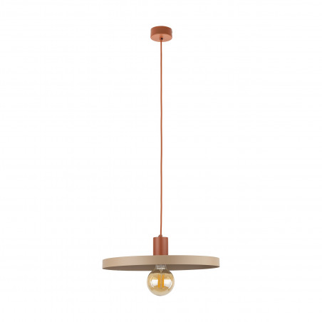 Lampa wisząca z płaskim kloszem Sila Sabia Brick 40cm beżowa TK Lighting