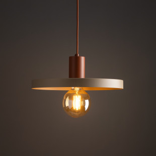 Lampa wisząca z płaskim kloszem Sila Sabia Brick 30cm beżowa TK Lighting
