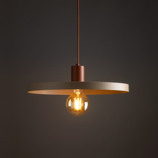 Lampa wisząca z płaskim kloszem Sila Sabia Brick 40cm beżowa TK Lighting
