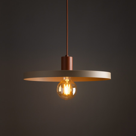 Lampa wisząca z płaskim kloszem Sila Sabia Brick 40cm beżowa TK Lighting