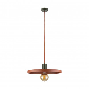 Lampa wisząca z płaskim kloszem Sila Brick Green 40cm ceglana TK Lighting