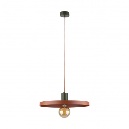 Lampa wisząca z płaskim kloszem Sila Brick Green 40cm ceglana TK Lighting