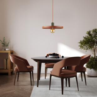 Lampa wisząca z płaskim kloszem Sila Brick Green 40cm ceglana TK Lighting