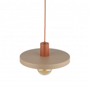 Lampa wisząca z płaskim kloszem Sila Sabia Brick 30cm beżowa TK Lighting