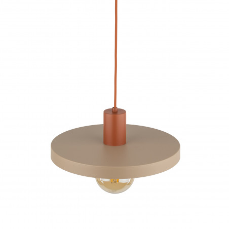 Lampa wisząca z płaskim kloszem Sila Sabia Brick 30cm beżowa TK Lighting