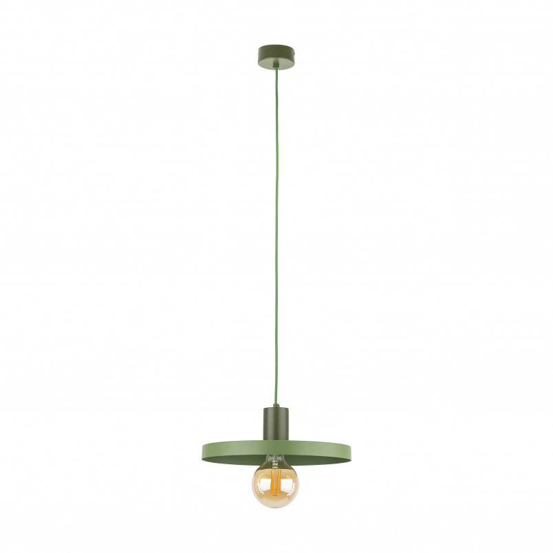 Lampa wisząca z płaskim kloszem Sila Peapod Green 30cm zielona TK Lighting