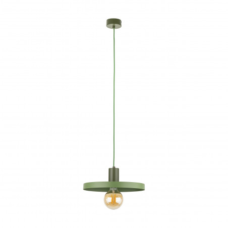Lampa wisząca z płaskim kloszem Sila Peapod Green 30cm zielona TK Lighting