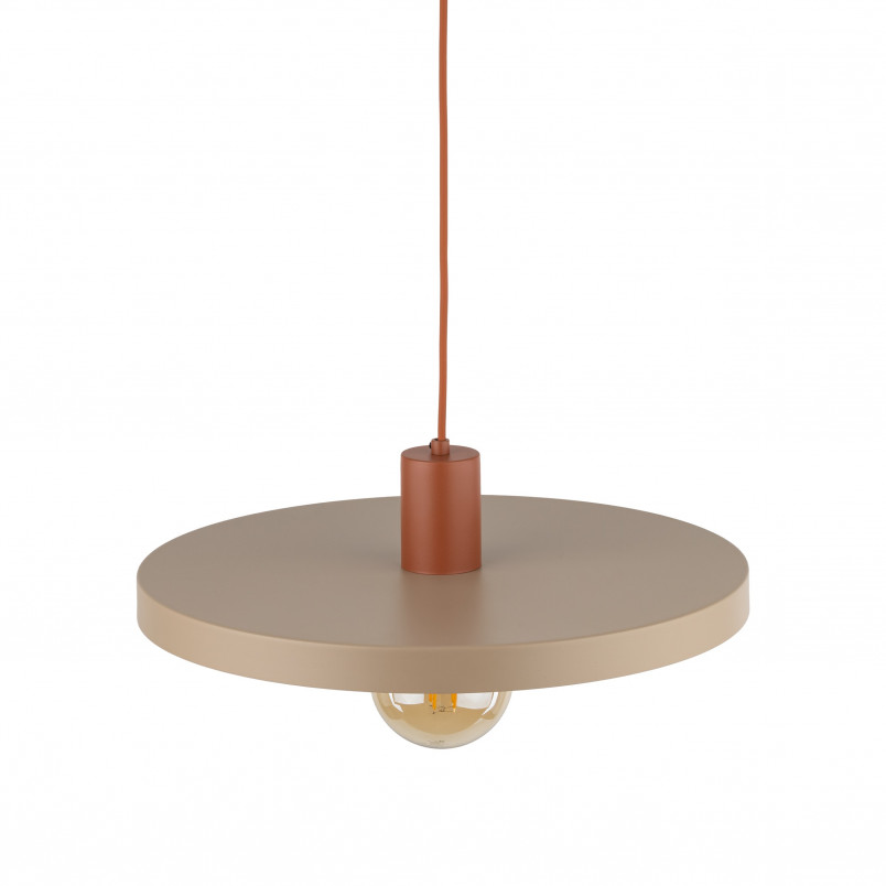 Lampa wisząca z płaskim kloszem Sila Sabia Brick 40cm beżowa TK Lighting