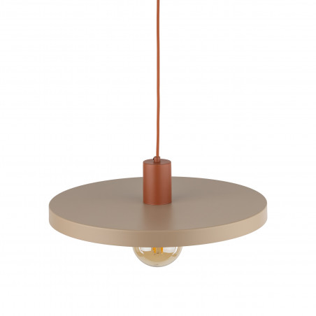 Lampa wisząca z płaskim kloszem Sila Sabia Brick 40cm beżowa TK Lighting