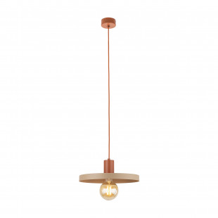 Lampa wisząca z płaskim kloszem Sila Sabia Brick 30cm beżowa TK Lighting