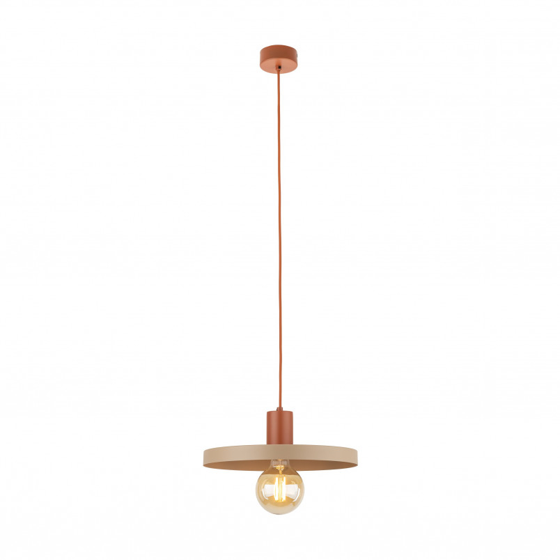 Lampa wisząca z płaskim kloszem Sila Sabia Brick 30cm beżowa TK Lighting