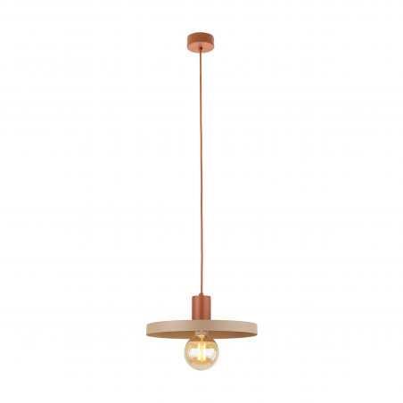 Lampa wisząca z płaskim kloszem Sila Sabia Brick 30cm beżowa TK Lighting
