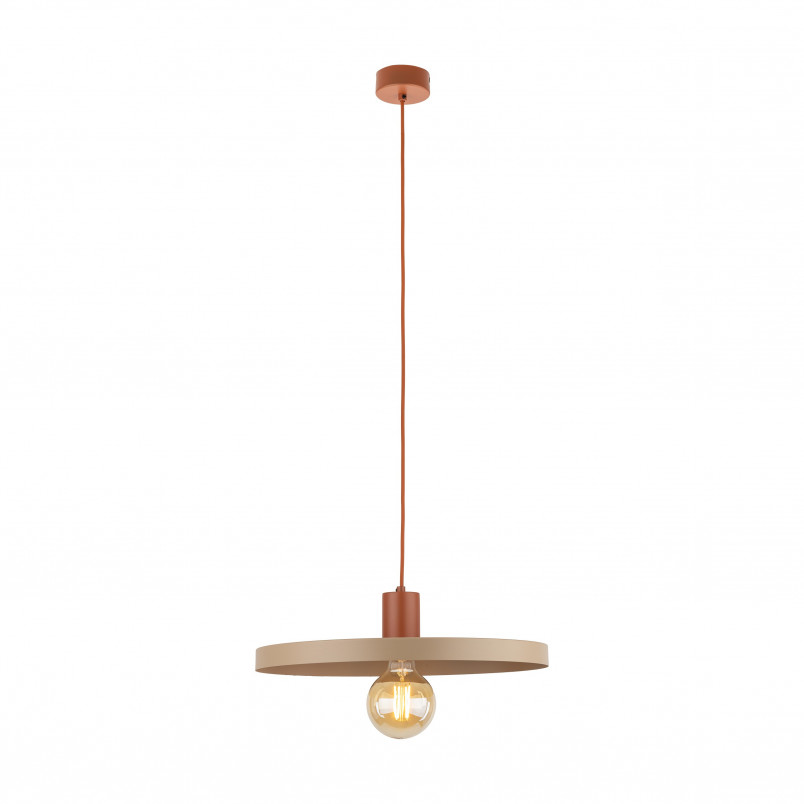 Lampa wisząca z płaskim kloszem Sila Sabia Brick 40cm beżowa TK Lighting