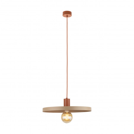 Lampa wisząca z płaskim kloszem Sila Sabia Brick 40cm beżowa TK Lighting