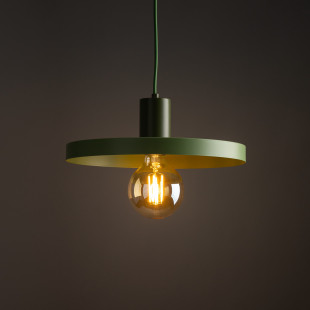 Lampa wisząca z płaskim kloszem Sila Peapod Green 30cm zielona TK Lighting