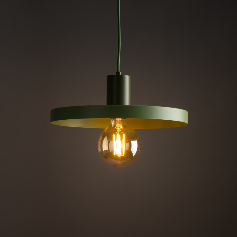 Lampa wisząca z płaskim kloszem Sila Peapod Green 30cm zielona TK Lighting