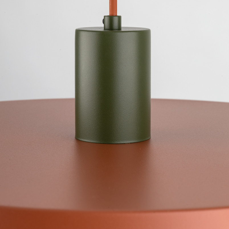Lampa wisząca z płaskim kloszem Sila Brick Green 40cm ceglana TK Lighting