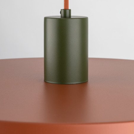 Lampa wisząca z płaskim kloszem Sila Brick Green 40cm ceglana TK Lighting