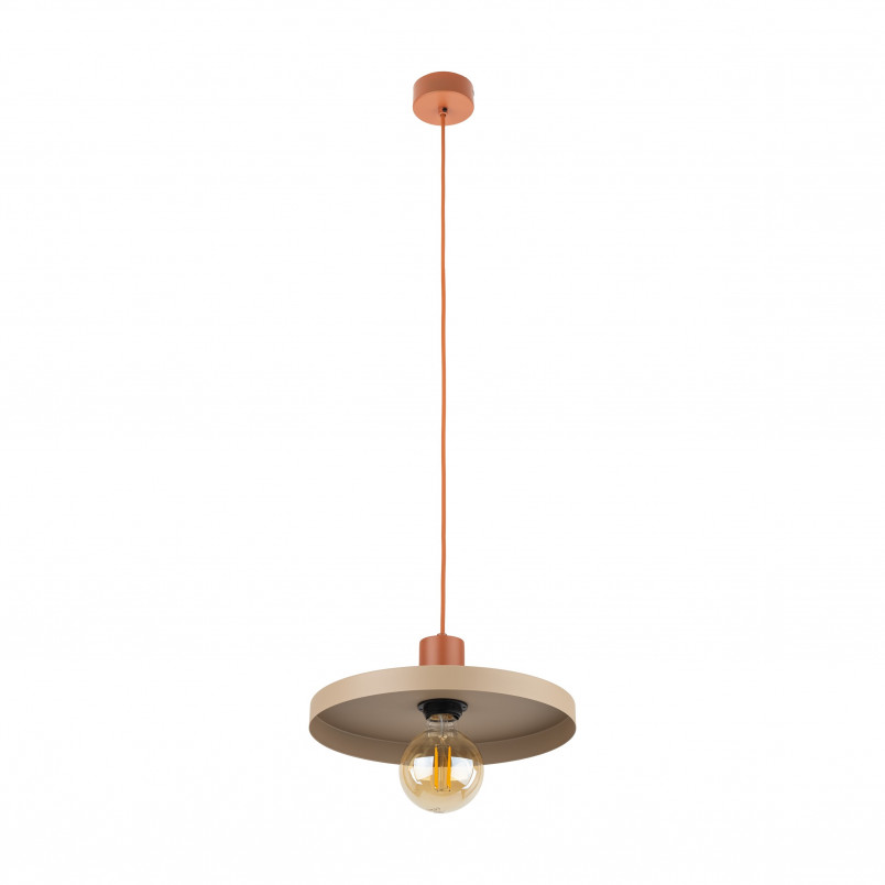 Lampa wisząca z płaskim kloszem Sila Sabia Brick 30cm beżowa TK Lighting
