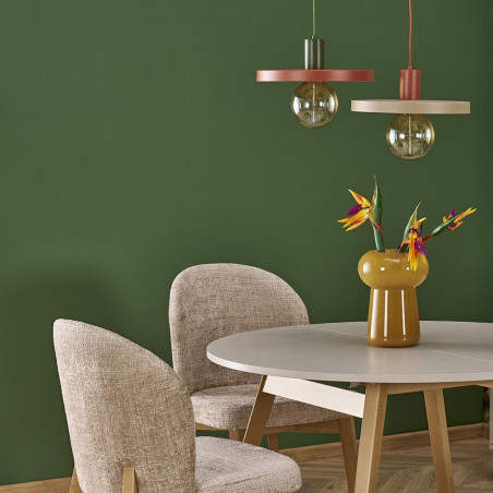 Lampa wisząca z płaskim kloszem Sila Brick Green 30cm ceglana TK Lighting