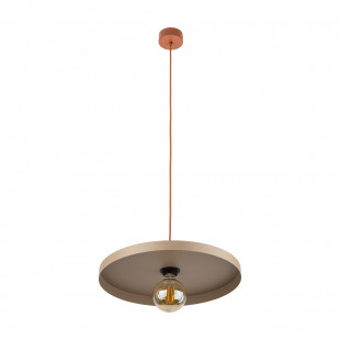 Lampa wisząca z płaskim kloszem Sila Sabia Brick 40cm beżowa TK Lighting