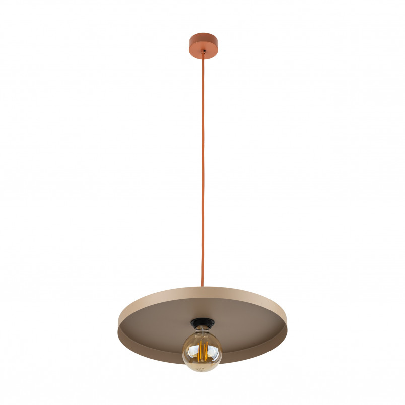Lampa wisząca z płaskim kloszem Sila Sabia Brick 40cm beżowa TK Lighting