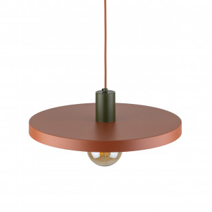 Lampa wisząca z płaskim kloszem Sila Brick Green 40cm ceglana TK Lighting
