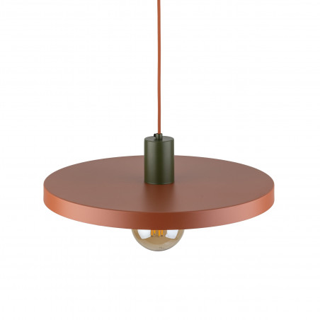Lampa wisząca z płaskim kloszem Sila Brick Green 40cm ceglana TK Lighting