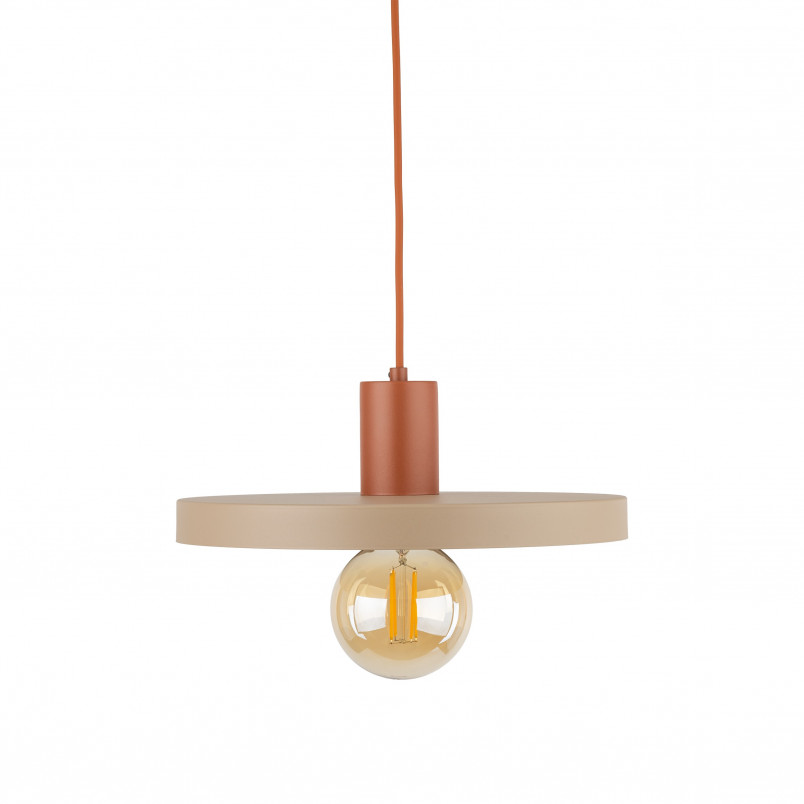 Lampa wisząca z płaskim kloszem Sila Sabia Brick 30cm beżowa TK Lighting