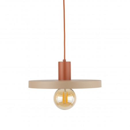 Lampa wisząca z płaskim kloszem Sila Sabia Brick 30cm beżowa TK Lighting