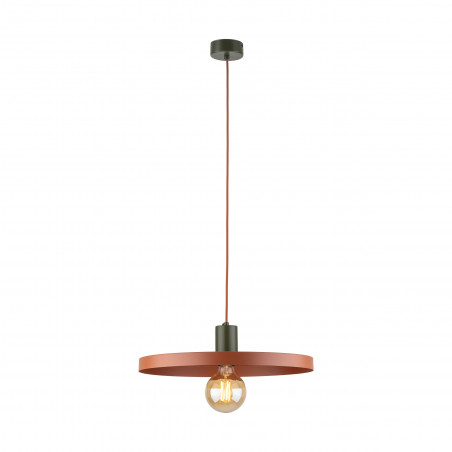 Lampa wisząca z płaskim kloszem Sila Brick Green 40cm ceglana TK Lighting