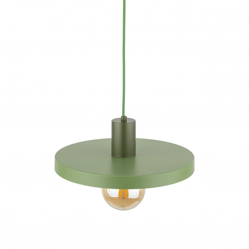 Lampa wisząca z płaskim kloszem Sila Peapod Green 30cm zielona TK Lighting