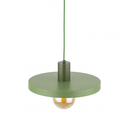 Lampa wisząca z płaskim kloszem Sila Peapod Green 30cm zielona TK Lighting