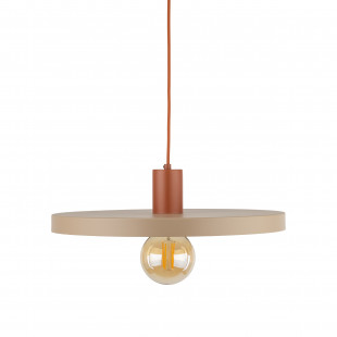 Lampa wisząca z płaskim kloszem Sila Sabia Brick 40cm beżowa TK Lighting