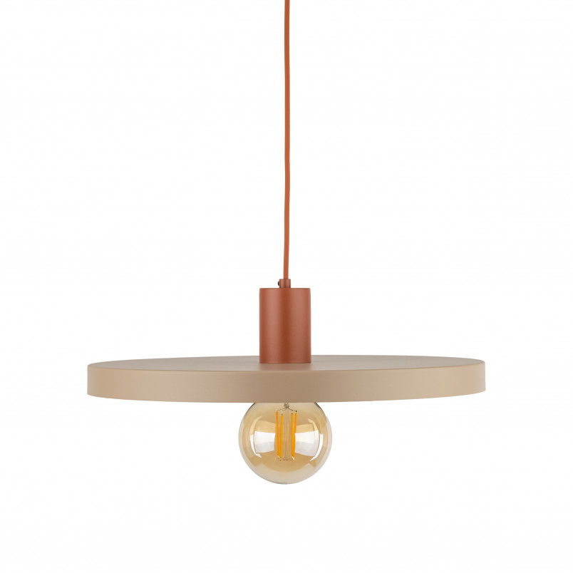 Lampa wisząca z płaskim kloszem Sila Sabia Brick 40cm beżowa TK Lighting