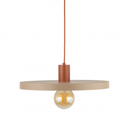 Lampa wisząca z płaskim kloszem Sila Sabia Brick 40cm beżowa TK Lighting