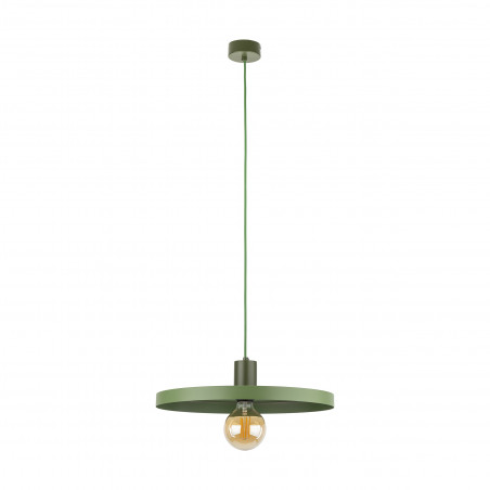 Lampa wisząca z płaskim kloszem Sila Peapod Green 40cm zielona TK Lighting